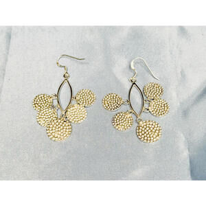 Thai Hill Tribe Sterling Silver Hammered Disc Hook Chandelier Earrings